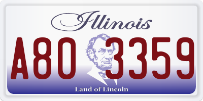 IL license plate A803359