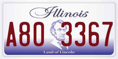IL license plate A803367