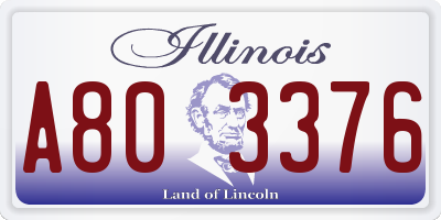 IL license plate A803376
