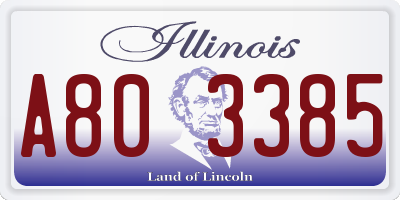 IL license plate A803385
