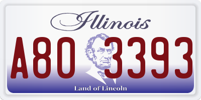 IL license plate A803393