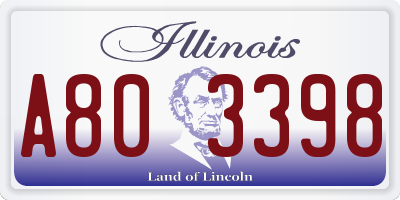 IL license plate A803398