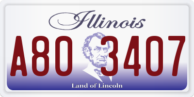 IL license plate A803407