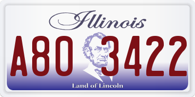 IL license plate A803422