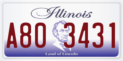IL license plate A803431