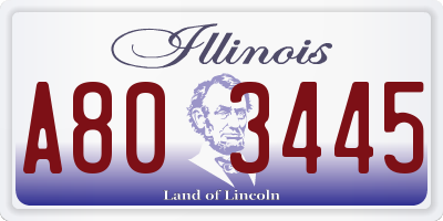 IL license plate A803445