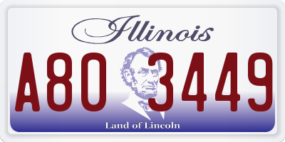 IL license plate A803449