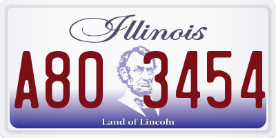 IL license plate A803454