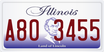 IL license plate A803455