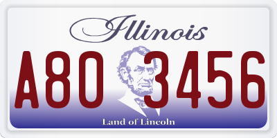 IL license plate A803456