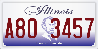 IL license plate A803457