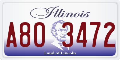 IL license plate A803472