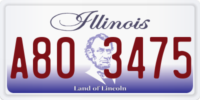IL license plate A803475