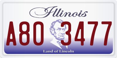 IL license plate A803477