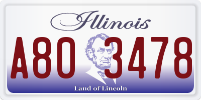 IL license plate A803478