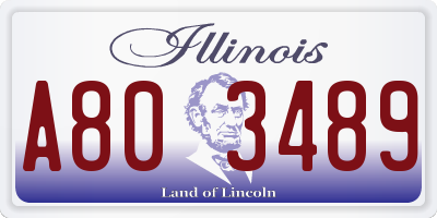 IL license plate A803489