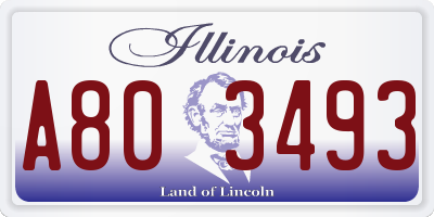 IL license plate A803493