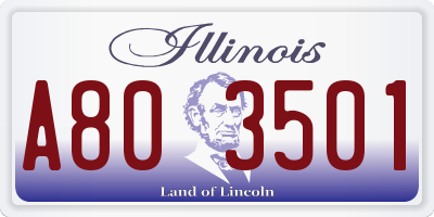 IL license plate A803501