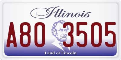 IL license plate A803505