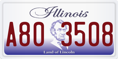 IL license plate A803508