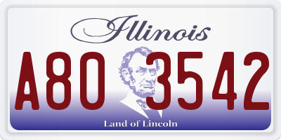 IL license plate A803542