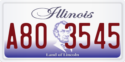 IL license plate A803545