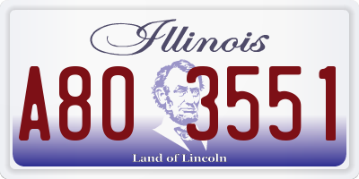 IL license plate A803551