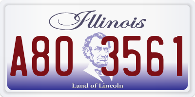 IL license plate A803561