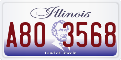 IL license plate A803568