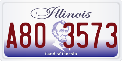 IL license plate A803573
