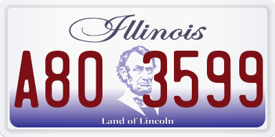 IL license plate A803599