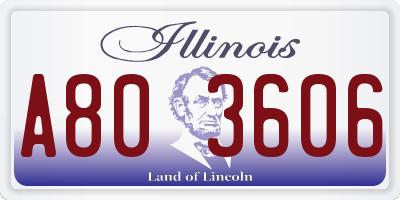 IL license plate A803606