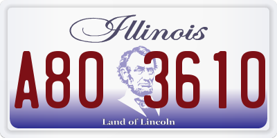 IL license plate A803610