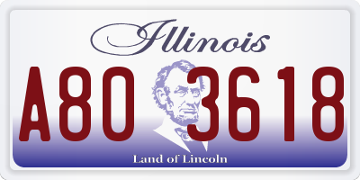 IL license plate A803618