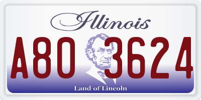 IL license plate A803624