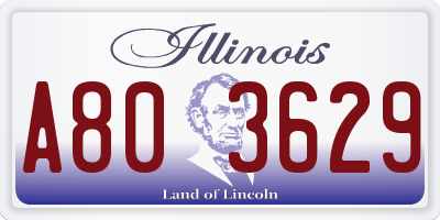 IL license plate A803629