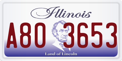 IL license plate A803653