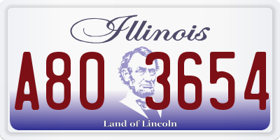 IL license plate A803654