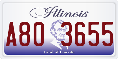 IL license plate A803655