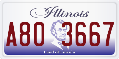 IL license plate A803667