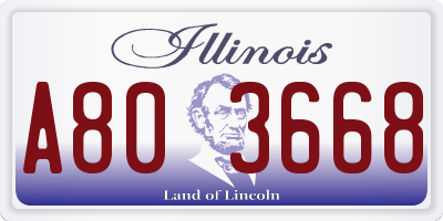 IL license plate A803668