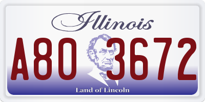 IL license plate A803672