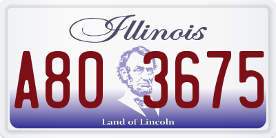 IL license plate A803675