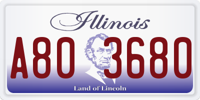 IL license plate A803680