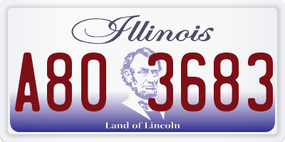 IL license plate A803683