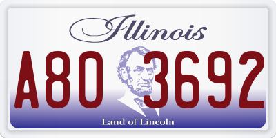 IL license plate A803692