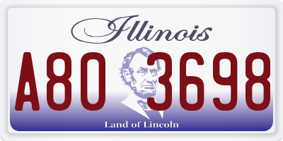 IL license plate A803698