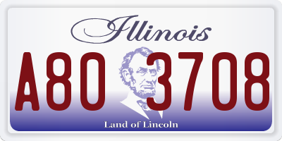 IL license plate A803708