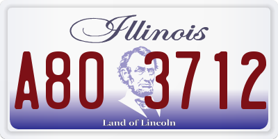 IL license plate A803712