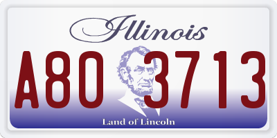 IL license plate A803713